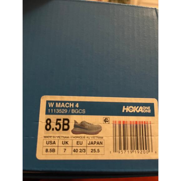 NEW HOKA One One Women's MACH 4 Blue Glass Coastal Running SZ 8.5 - Picture 6 of 7